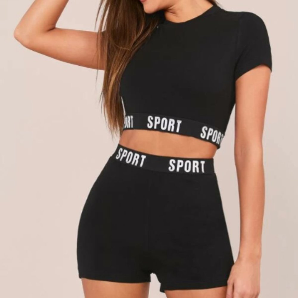 Crop Top & Biker Short Set